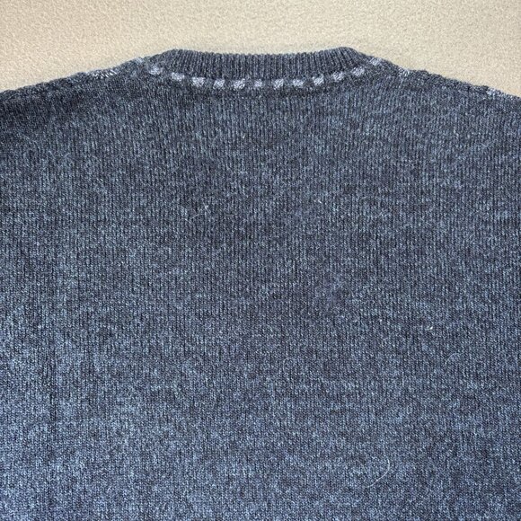 VTG Cassan Bueckle Sweater Mens L Blue Argyle Diamond Knit Pullover Grandpa 90s - Picture 15 of 15